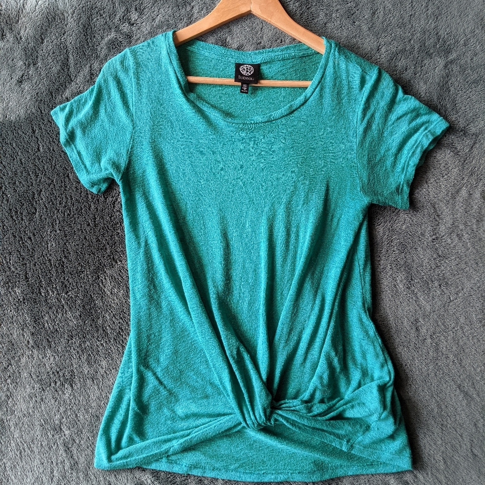 Teal knit top